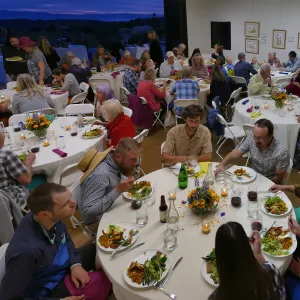 Private event dinner in the Pritzlaff Conservation Center Gallery