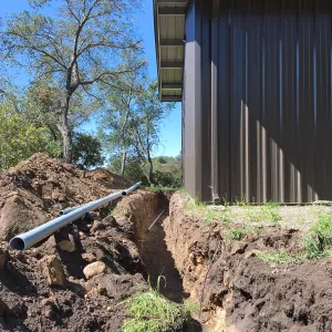 Trenching at Hansen site for communications and electrical lines