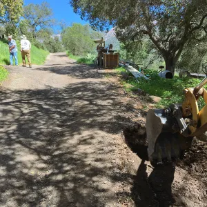Trenching at Hansen site for communications and electrical lines