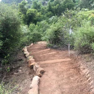Reworked trail from Pritchett Trail to upper Tunnel Road gate
