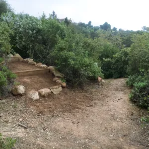 Reworked trail from Pritchett Trail to upper Tunnel Road gate