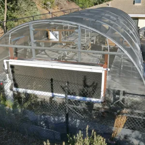 Evaporator on the west side of the Hoop House at Horticulture Unit
