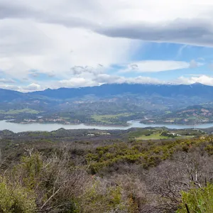 Lake Cachuma from midway up the trail, Tequepis Trail, Santa Barbara, California, Whittier Fire Survey - Mapping Recovery Project