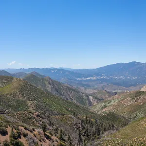 Panorama looking West over Nordhoff Ridge road towards Chief Peak, Foot path/Red reef trail east of Nordhoff Ridge Road, Ojai, CA, Thomas Fire Survey - Mapping Recovery project