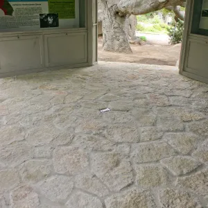 New stone paving at the Information Kiosk