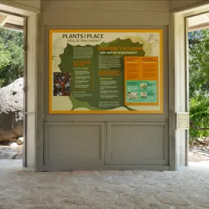 New Plants and Place interpretive panel in the Information Kiosk
