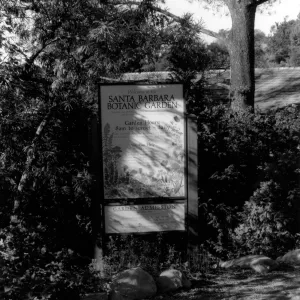 Welcome to the Santa Barbara Botanic Garden and Admission Sign