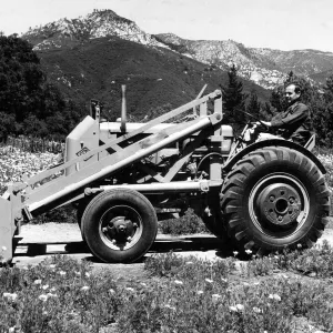 Roy Wells, horticulturist at SBBG, on new tractor