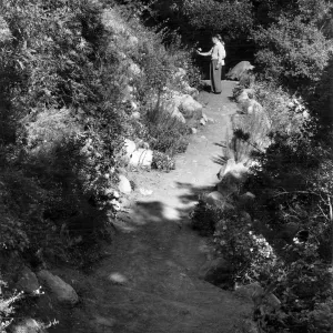 visitors on SBBG Arroyo Trail to lower Mission Creek crossing