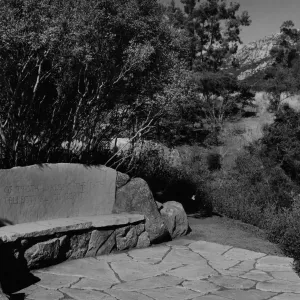 Pritchett Bench, stone bench on the Pritchett Trail