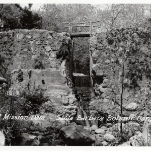 Old Mission Dam, Santa Barbara Botanic Garden postcard