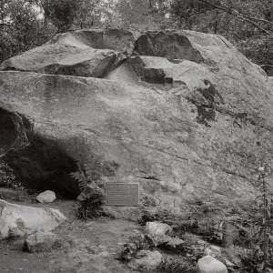 The Lassiter Boulder, 1960 plaque was placed by Mr. & Mrs. A.B. Ruddock