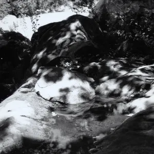 Pool of water on boulder