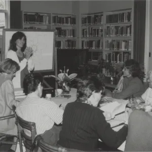 Mary Carroll teaching a class