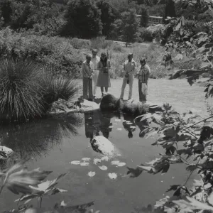 Docent Dorthea Fox leads a visitor walk at SBBG