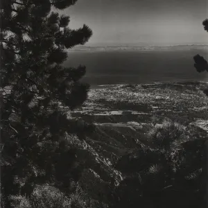 View of Mission Canyon from La Cumbre Peak in 1948.