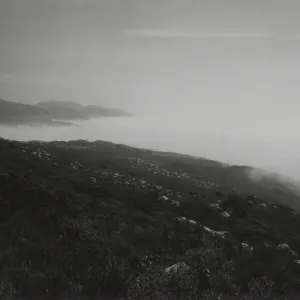 fog over the Santa Ynez Mountains