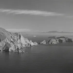 Anacapa Island, looking toward Boney Ridge, Santa Monica Mountains