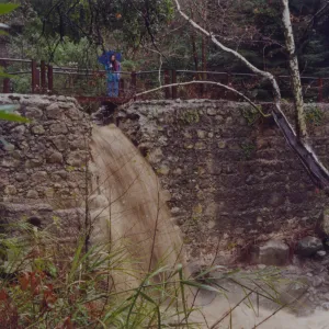 Mission Creek flooding through the flue at Mission Dam