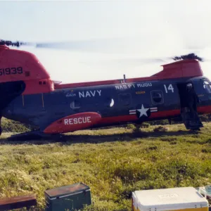 Navy transport helicopter on San Miguel Island