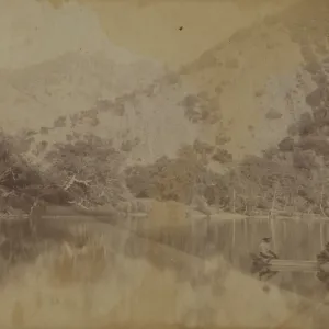 Three Men in Canoe on Zaca Lake