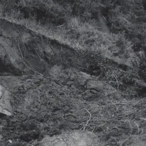 Mudslide below Tunnel Road, 1969