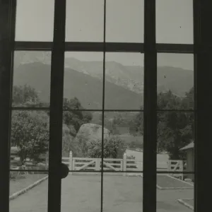 Courtyard and mountain view from Blaksley Library