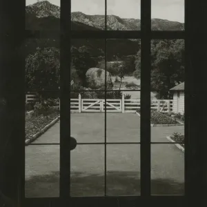 Courtyard and mountain view from Blaksley Library (1942-1945)