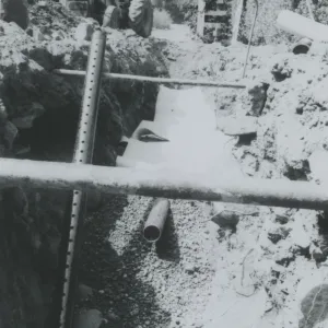 leach line construction in the Courtyard