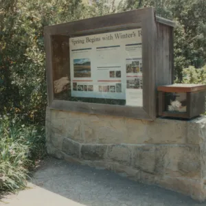 Bulletin Board at Old Entrance, Men's Garden Club, 1974