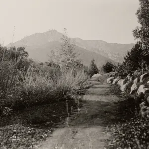 SBBG 1930s, Mission Canyon, old Foothill Trail or old Island Trail, SBBG, La Cumbre Peak, Cathedral Peak