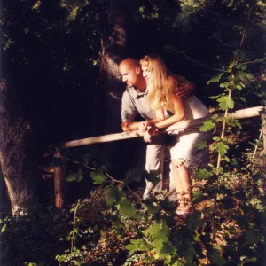 Visitors in Garden, engagement photo outtakes