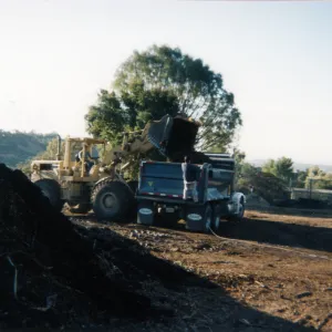 Removal of Mulch pile on ridge above Hort Unit that caught on fire