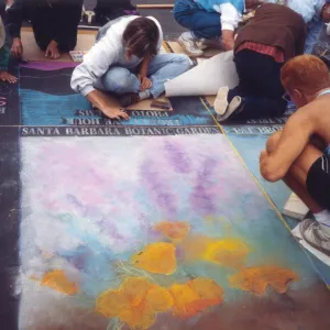 Pastel by Patricia Brown for SBBG, I Madonnari Street Painting Festival, Garden Square