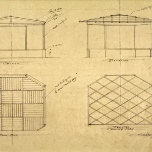 Lockwood de Forest architectural drawing for visitor kiosk