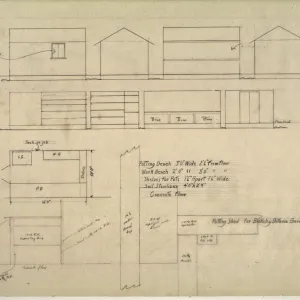 Lockwood de Forest drawing 'Potting Shed for Blaksley Botanic Garden'