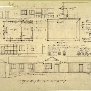 Lockwood de Forest architectural drawing 'Office for Blaksley Botanic Garden'