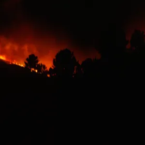 Coyote Fire, as seen from the Santa Barbara Botanic Garden Meadow