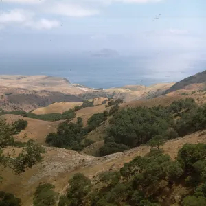 Smugglers Cove from Montanon Ridge with view of Anacapa Island