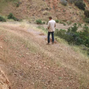 Person on Santa Cruz Island