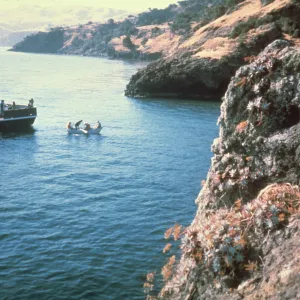 boat anchored off of Santa Cruz Island (liveforevers)