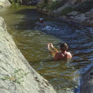 dune lake bathers, San Miguel Island