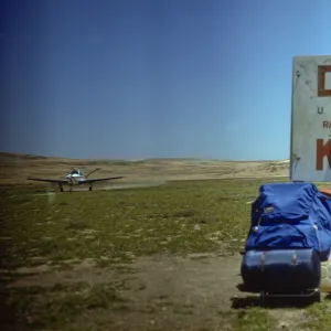 airplane, Dry Lake Airstrip on San Miguel Island