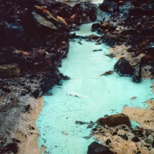 blue mud effluent, below mine, Cedros Island