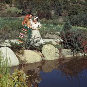 Old Spanish Days couple, Meadow Pond