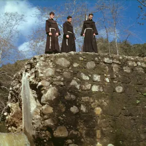 Padres (friars) on Mission Dam