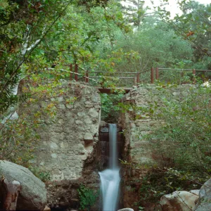 Mission Creek waterfall at the Mission Dam