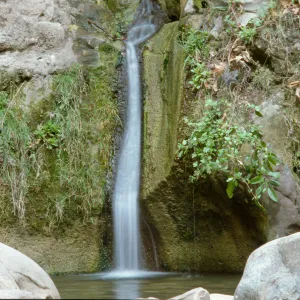 Mission Canyon waterfall below the Mission Dam