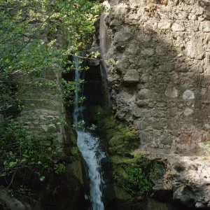 Mission Creek waterfall at the Mission Dam