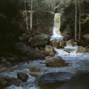 Mission Creek flooding over Mission Dam, January 1952